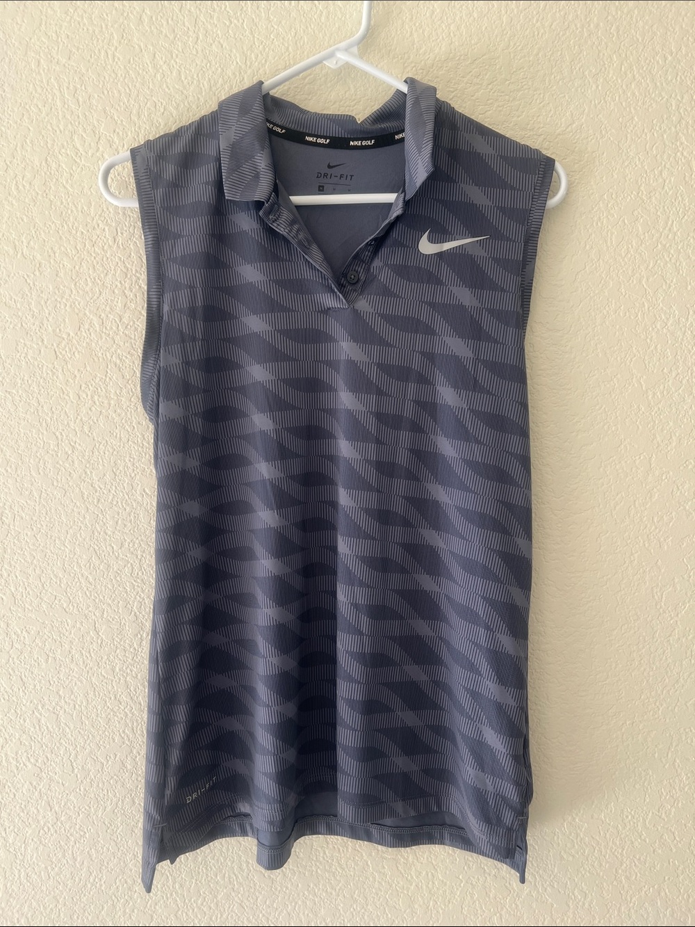 Nike Women's Sleeveless Dri-FIT Polo Tank - Charcoal Gray - Size Medium